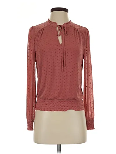 Pre-owned Les Serein Long Sleeve Blouse In Burgundy