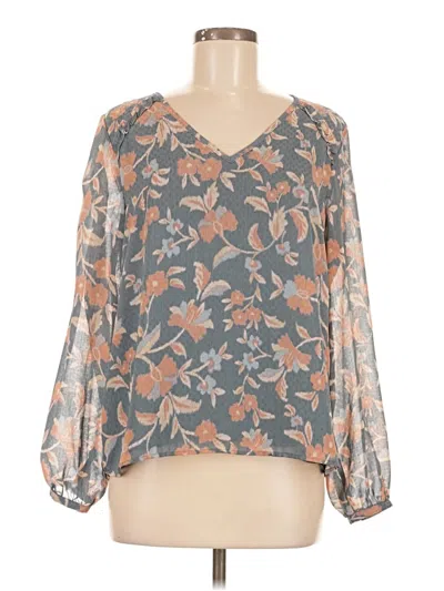 Pre-owned Les Serein Long Sleeve Blouse In Gray