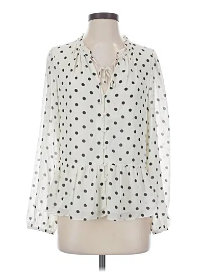 Pre-owned Les Serein Long Sleeve Blouse In Ivory