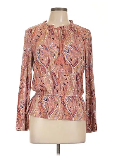 Pre-owned Les Serein Long Sleeve Blouse In Pink