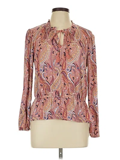 Pre-owned Les Serein Long Sleeve Blouse In Pink