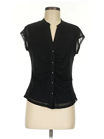 Pre-owned Les Serein Short Sleeve Blouse In Black