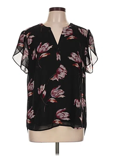Pre-owned Les Serein Short Sleeve Blouse In Black
