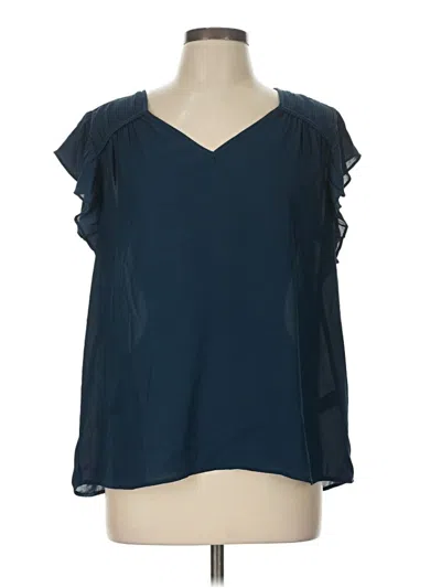 Pre-owned Les Serein Short Sleeve Blouse In Blue
