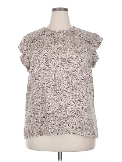 Pre-owned Les Serein Short Sleeve Blouse In Brown