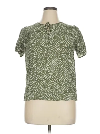 Pre-owned Les Serein Short Sleeve Blouse In Green
