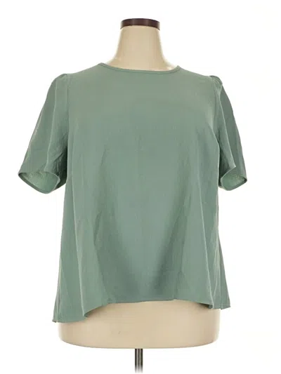 Pre-owned Les Serein Short Sleeve Blouse In Green