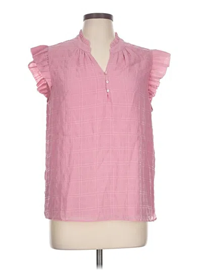 Pre-owned Les Serein Short Sleeve Blouse In Pink
