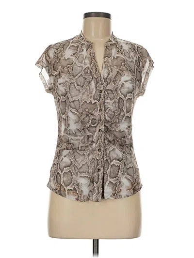 Pre-owned Les Serein Short Sleeve Blouse In Silver