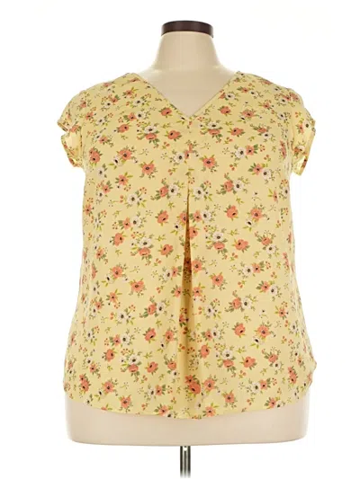 Pre-owned Les Serein Short Sleeve Blouse In Yellow