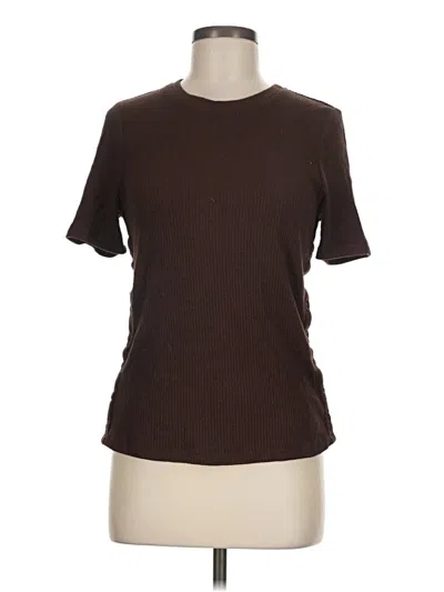 Pre-owned Les Serein Short Sleeve T-shirt In Brown