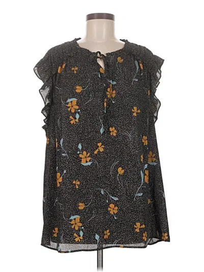 Pre-owned Les Serein Sleeveless Blouse In Black