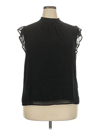 Pre-owned Les Serein Sleeveless Blouse In Black