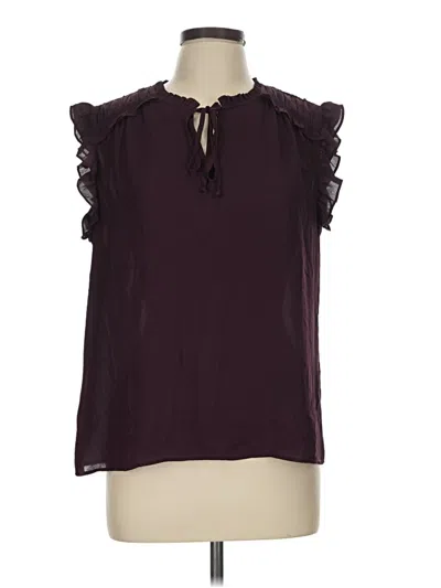 Pre-owned Les Serein Sleeveless Blouse In Burgundy