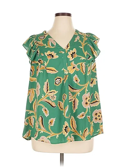 Pre-owned Les Serein Sleeveless Blouse In Green