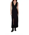 Les Tien Ali Double V Tank Dress In Black In Black