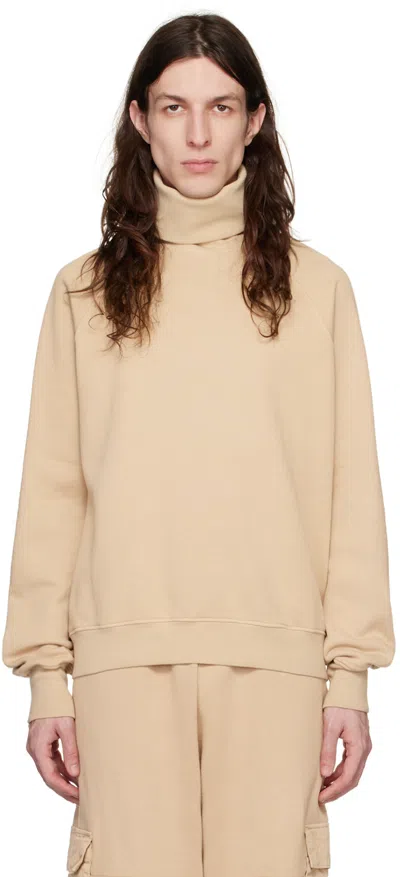 Les Tien Beige Raglan Turtleneck In Almond