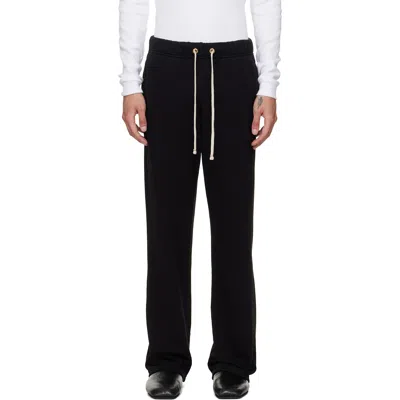 Les Tien Black French Terry Classic Sweatpants In Jet Black