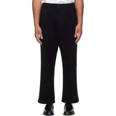 Les Tien Black French Terry Suit Trousers