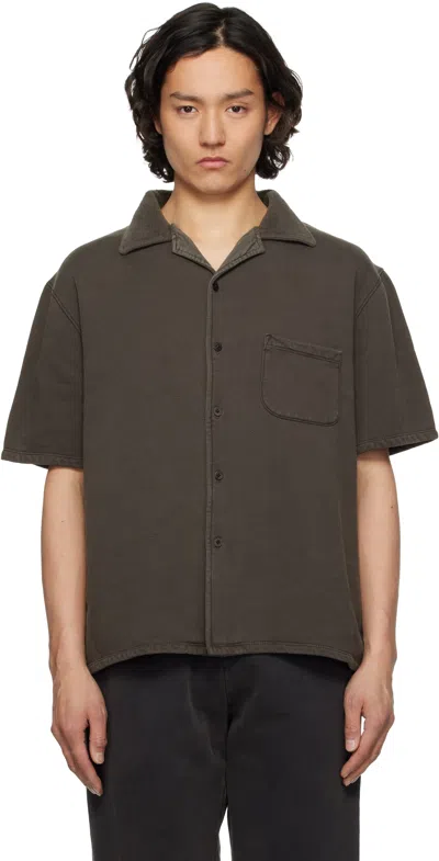 Les Tien Black Heavyweight Cuban Shirt In Vintage Black