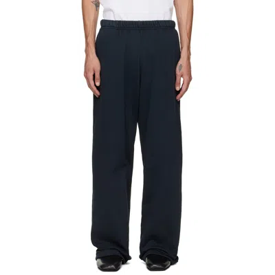 Les Tien Black Heavyweight Puddle Sweatpants In Blue