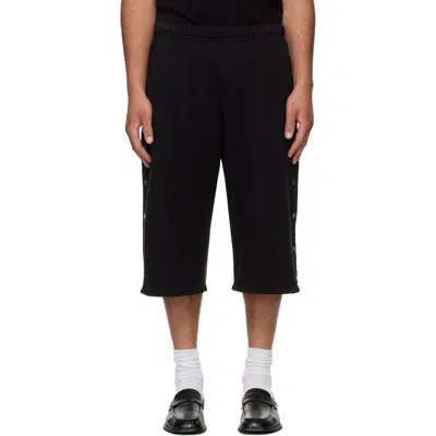 Les Tien Black Part Snap Shorts
