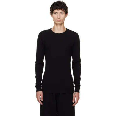 Les Tien Black Thermal Fitted Long Sleeve T-shirt In Multi