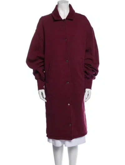 Pre-owned Les Tien Coat In Burgundy
