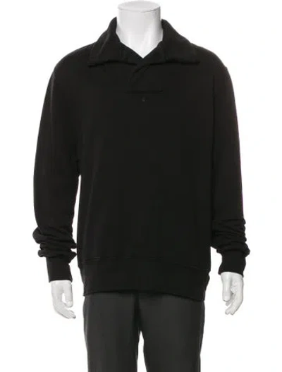 Pre-owned Les Tien Collar Long Sleeve Polo Sweater In Black