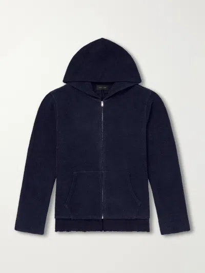 Les Tien Cotton-fleece Zip-up Hoodie In Blue