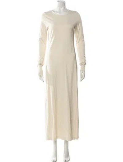 Pre-owned Les Tien Crew Neck Long Dress In Neutral