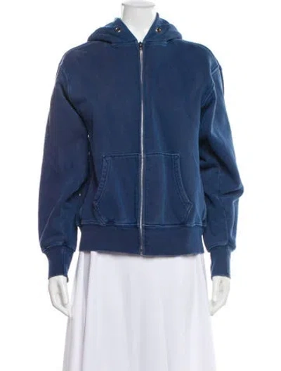 Pre-owned Les Tien Crew Neck Long Sleeve Hoodie In Blue