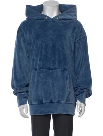 Pre-owned Les Tien Crew Neck Long Sleeve Hoodie In Blue