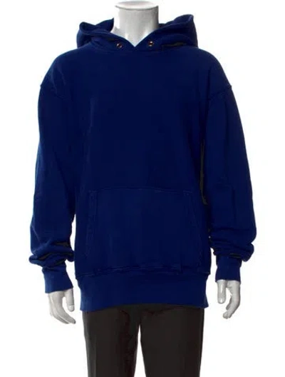 Pre-owned Les Tien Crew Neck Long Sleeve Hoodie In Blue