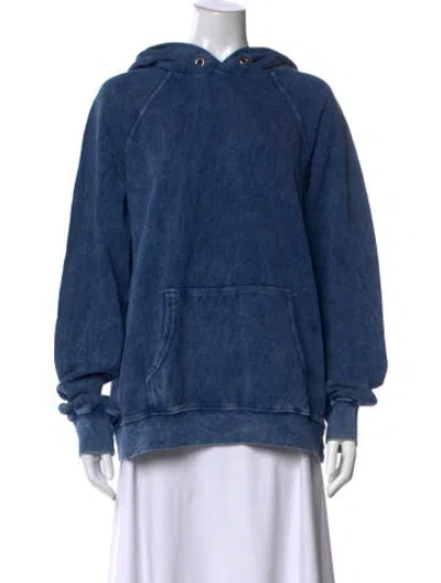 Pre-owned Les Tien Crew Neck Long Sleeve Hoodie In Blue
