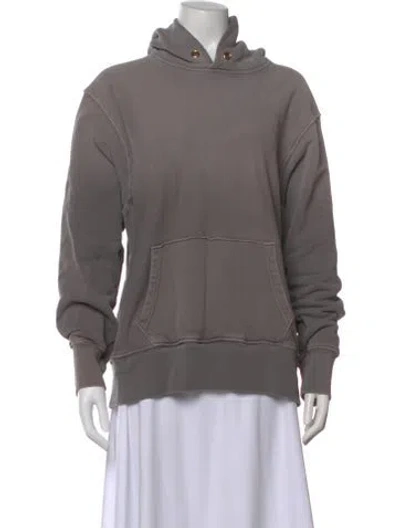 Pre-owned Les Tien Crew Neck Long Sleeve Hoodie In Gray