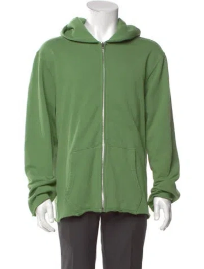 Pre-owned Les Tien Crew Neck Long Sleeve Hoodie In Green