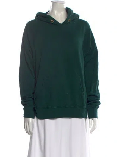 Pre-owned Les Tien Crew Neck Long Sleeve Hoodie In Green