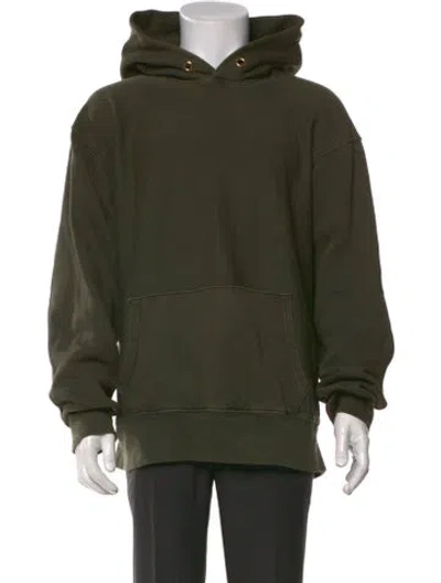 Pre-owned Les Tien Crew Neck Long Sleeve Hoodie In Green