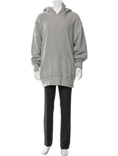 Pre-owned Les Tien Crew Neck Long Sleeve Hoodie In Grey