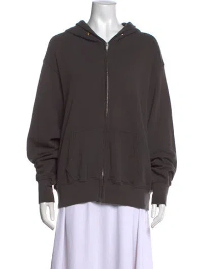 Pre-owned Les Tien Crew Neck Long Sleeve Hoodie In Grey