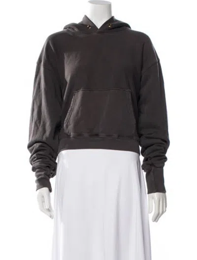 Pre-owned Les Tien Crew Neck Long Sleeve Hoodie In Grey