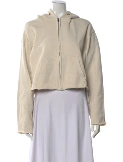 Pre-owned Les Tien Crew Neck Long Sleeve Hoodie In Neutral