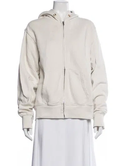 Pre-owned Les Tien Crew Neck Long Sleeve Hoodie In White
