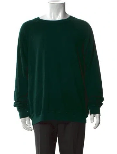 Pre-owned Les Tien Crew Neck Long Sleeve Sweatshirt In Green
