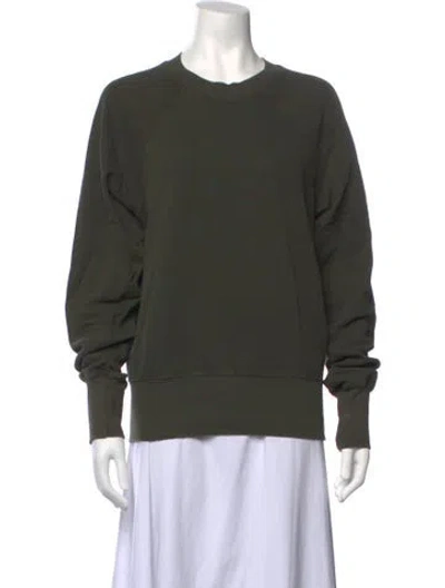 Pre-owned Les Tien Crew Neck Long Sleeve Sweatshirt In Green