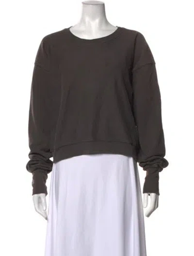 Pre-owned Les Tien Crew Neck Long Sleeve Sweatshirt In Grey