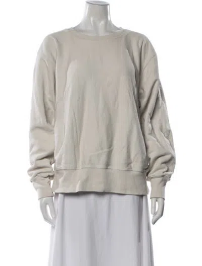Pre-owned Les Tien Crew Neck Long Sleeve Sweatshirt In Neutrals