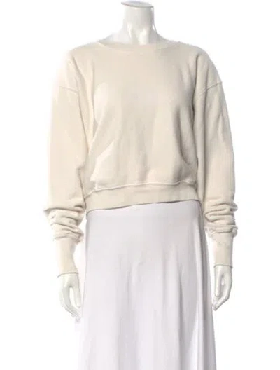 Pre-owned Les Tien Crew Neck Long Sleeve Sweatshirt In White