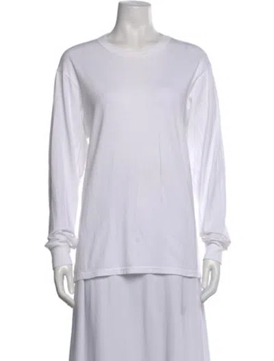 Pre-owned Les Tien Crew Neck Long Sleeve T-shirt In White